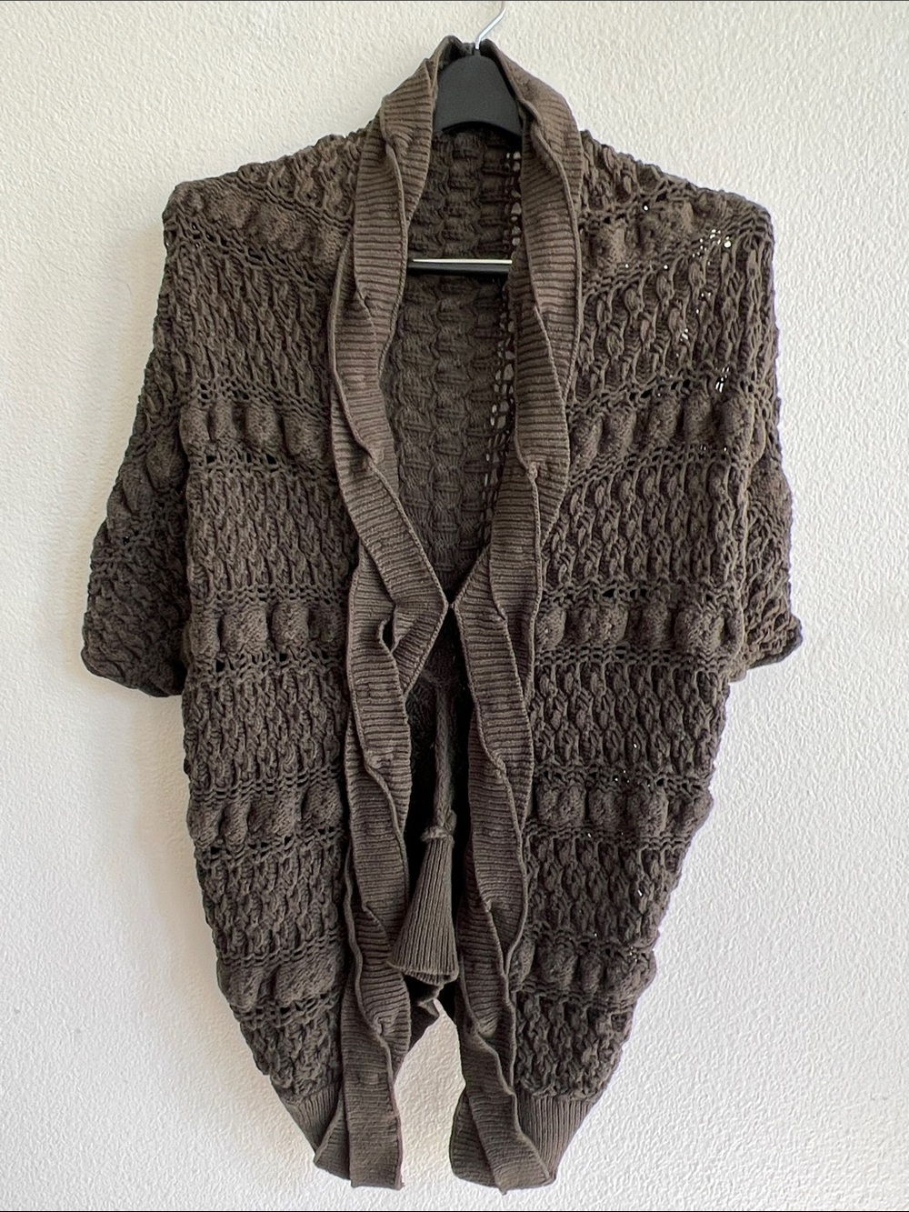SLEEPING ON SNOW Anthropologie VTG Cable Chunky Knit Cardigan Sweater Green M